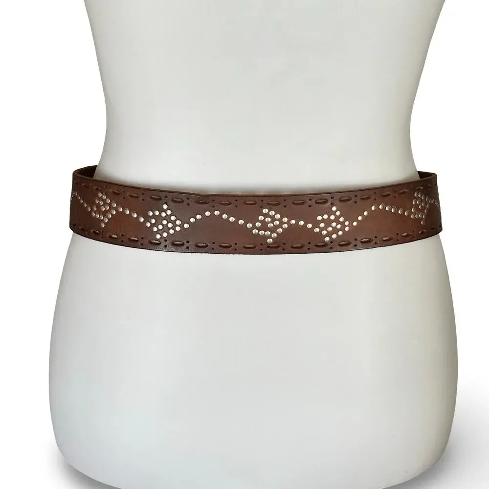 Vintage Gap Genuine Leather Studded Belt - Size M